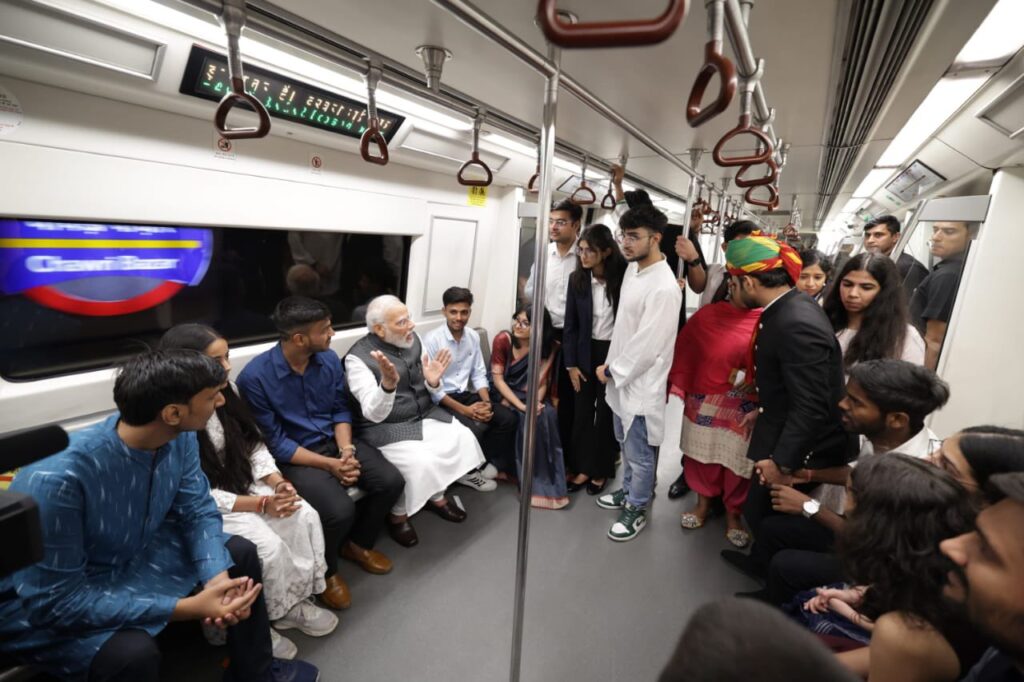 Narendra Modi in Delhi Metro