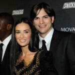 Ashton Kutcher with ex wife Demi Moore