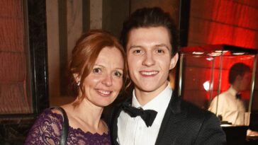 Nicola Elizabeth Frost with her son Tom Holland