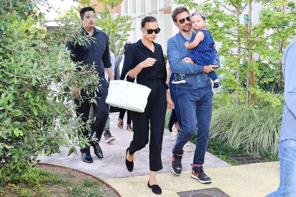 Irina Shayk with ex husband Bradley Cooper and their child