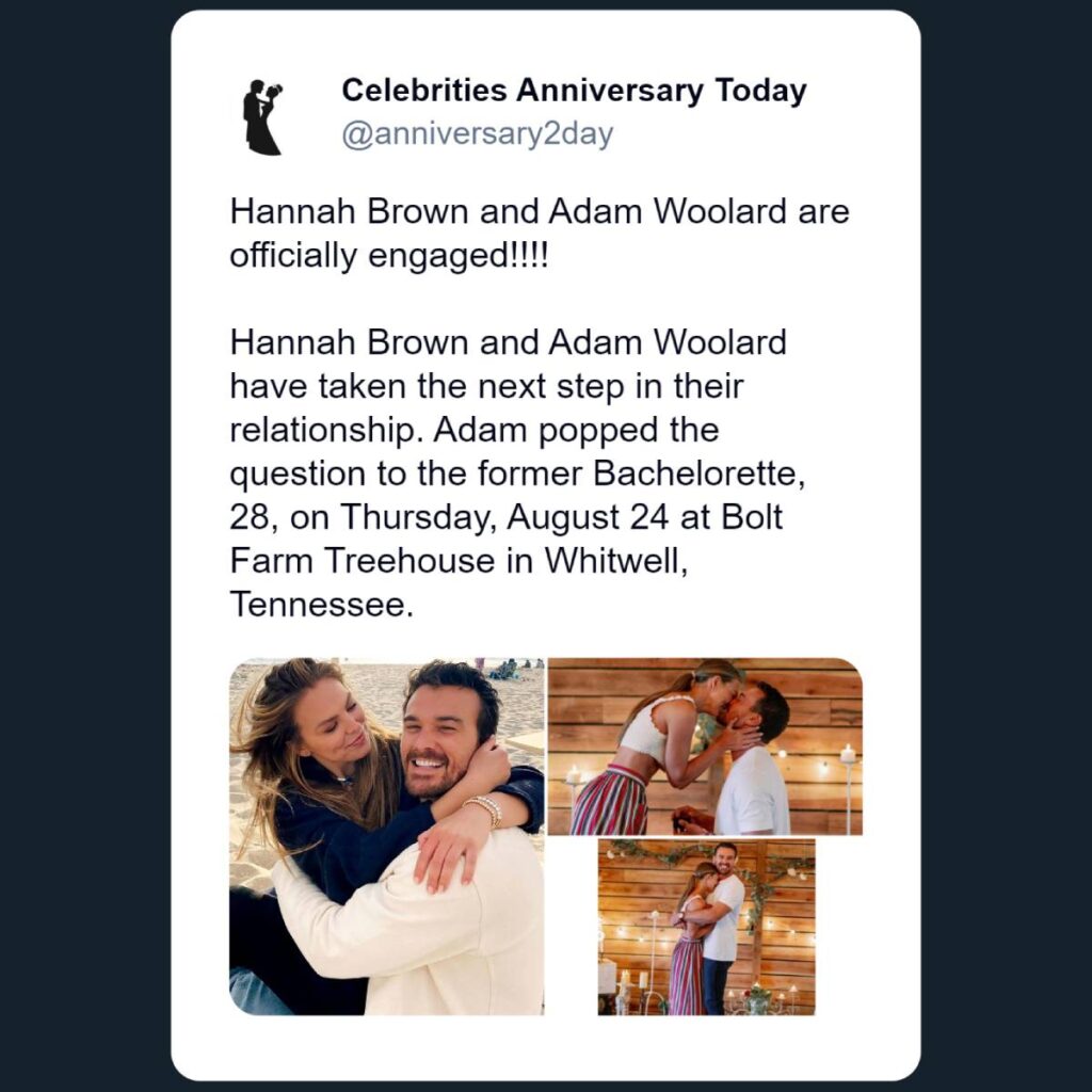 Hannah Brown and Adam Woolard Relationship