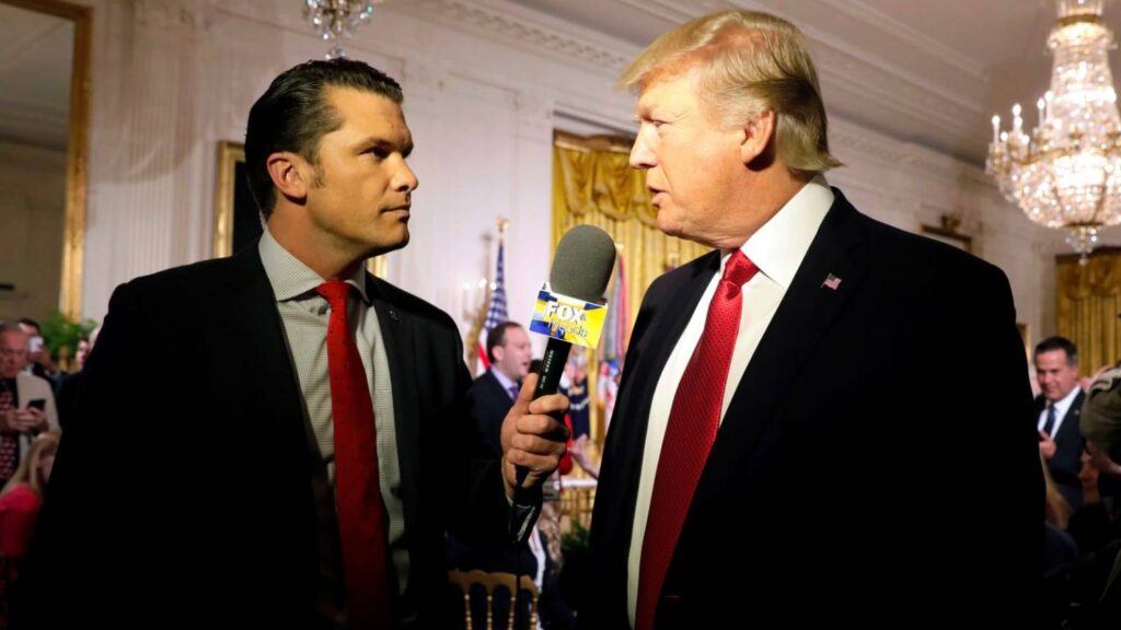 Pete Hegseth with Donald Trump