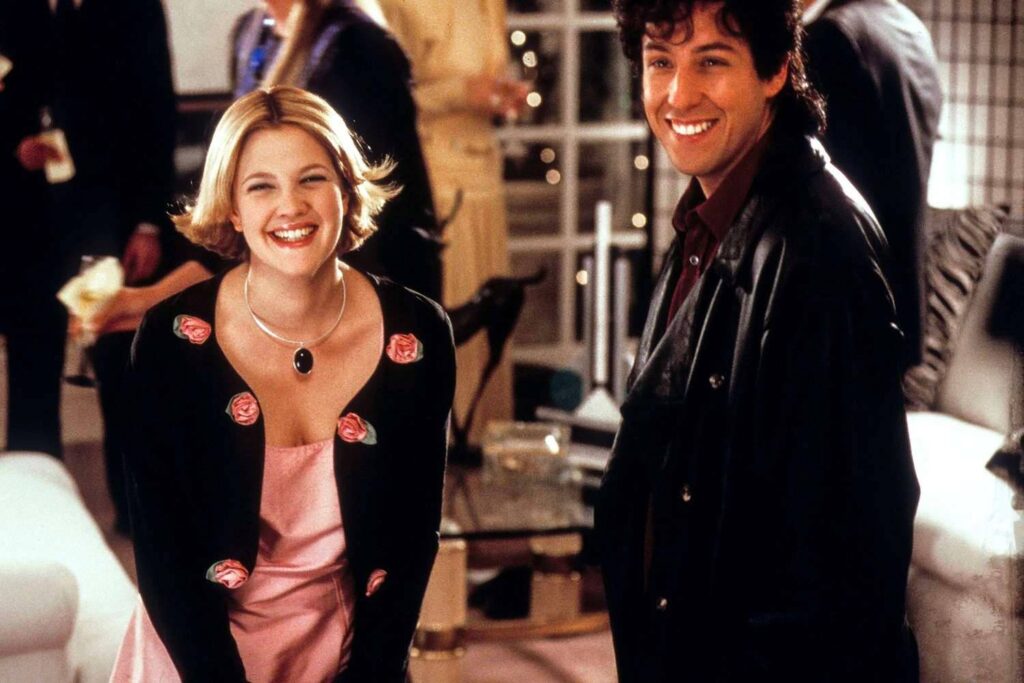 Drew Barrymore and Adam Sandler in The Wedding Singer